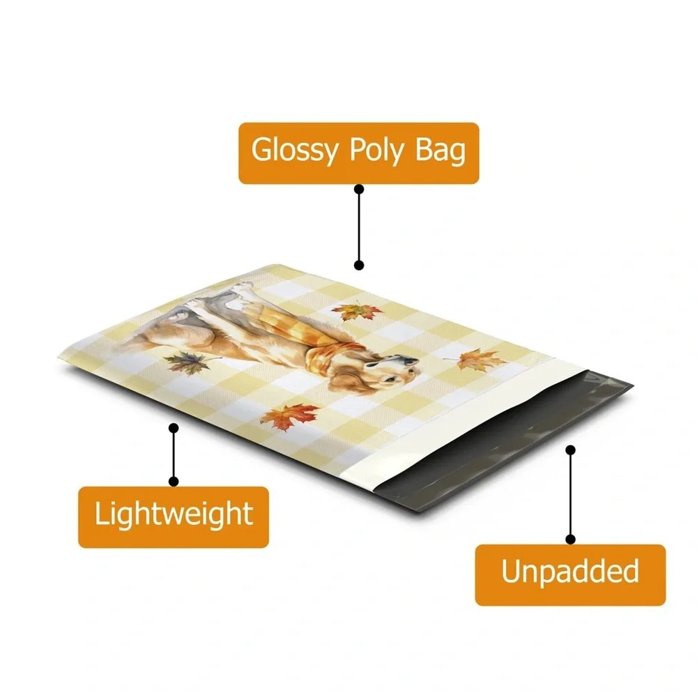 Golden Retriever Poly Mailers 10x13 Pack of 25
